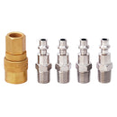 Juego de acoples y conectores de aire 5 piezas Surtek para compresor