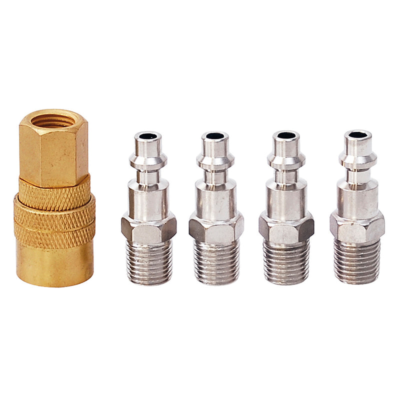 Juego de acoples y conectores de aire 5 piezas Surtek para compresor