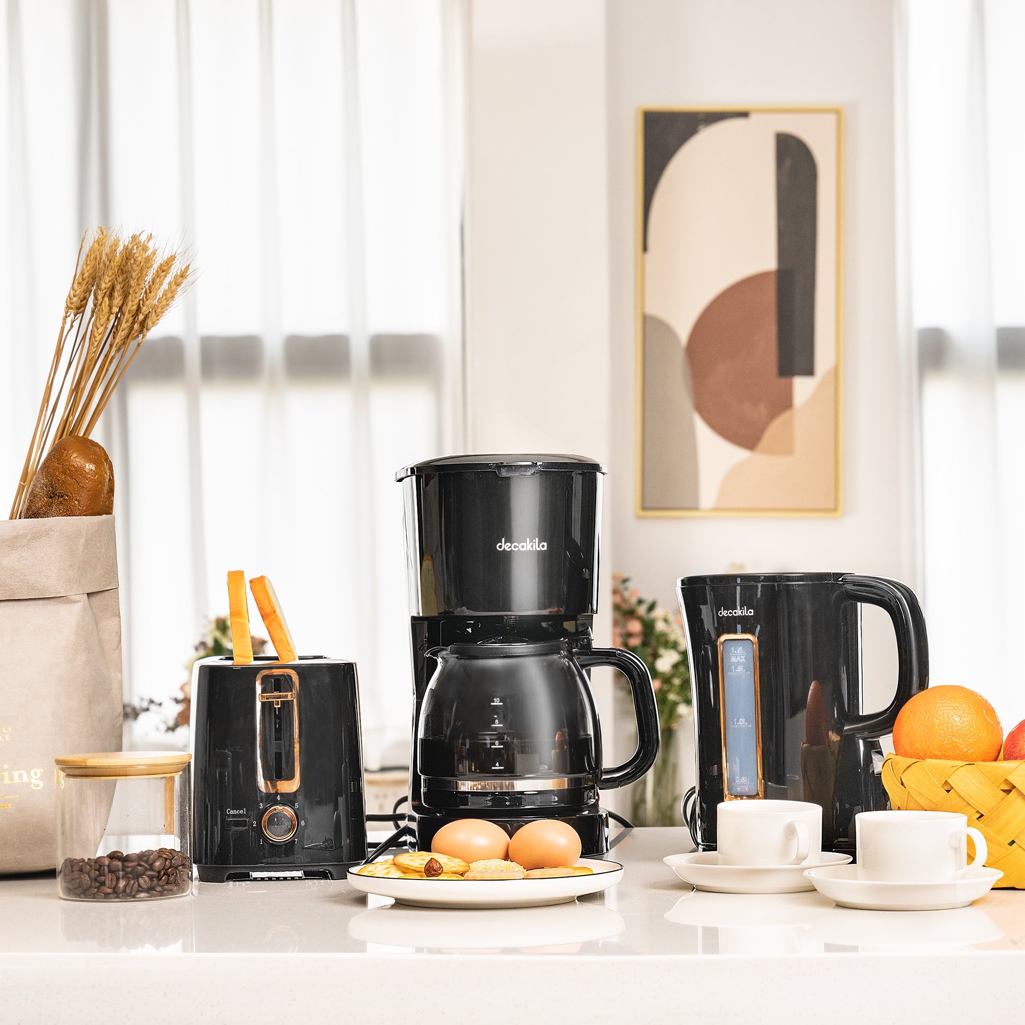 Combo 3pzas electrodomésticos tetera, cafetera y tostadora