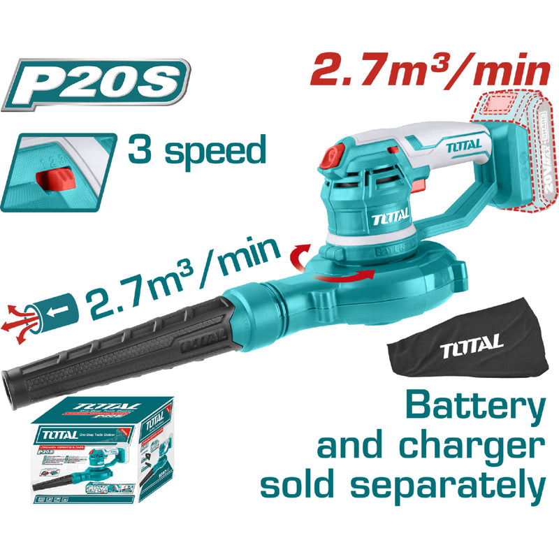 Aspiradora sopladora inalambrica 20V  NO incluye cargador ni baterias. (1 año)