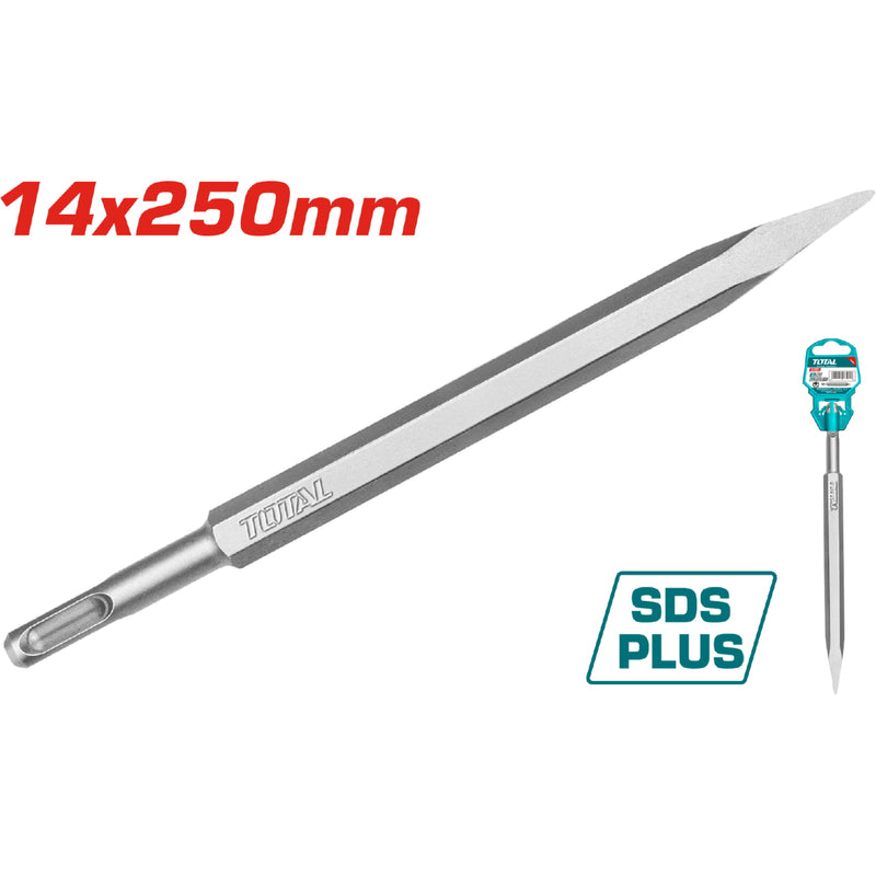 Cincel SDS Plus de punta 14X250mm para demoledor rotomartillo