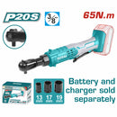 Ratchet Inalámbrico 20V de 3/8" 65Nm. Incluye 3 llaves. Batería y cargador por separado. Llave impacto