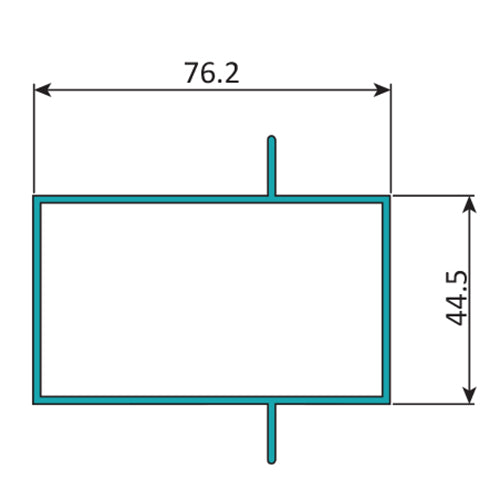 TRC-41 Perfil Marco Fijo 3" x 1 3/4"  Cerrado Doble Aleta Descentrada. E =1.5 mm. L=5.85 m BLANCO
