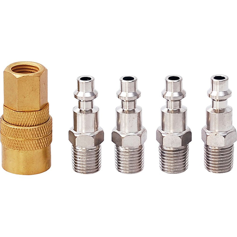 Juego de acoples y conectores de aire 5 piezas Surtek para compresor