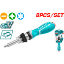 Destornillador con ratchet 8 pcs intercambiables