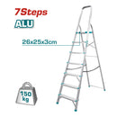 Escalera de Tijera Total 6 pies altura 7 peldaños. Resistencia 150 kg (330 lb) Alta calidad