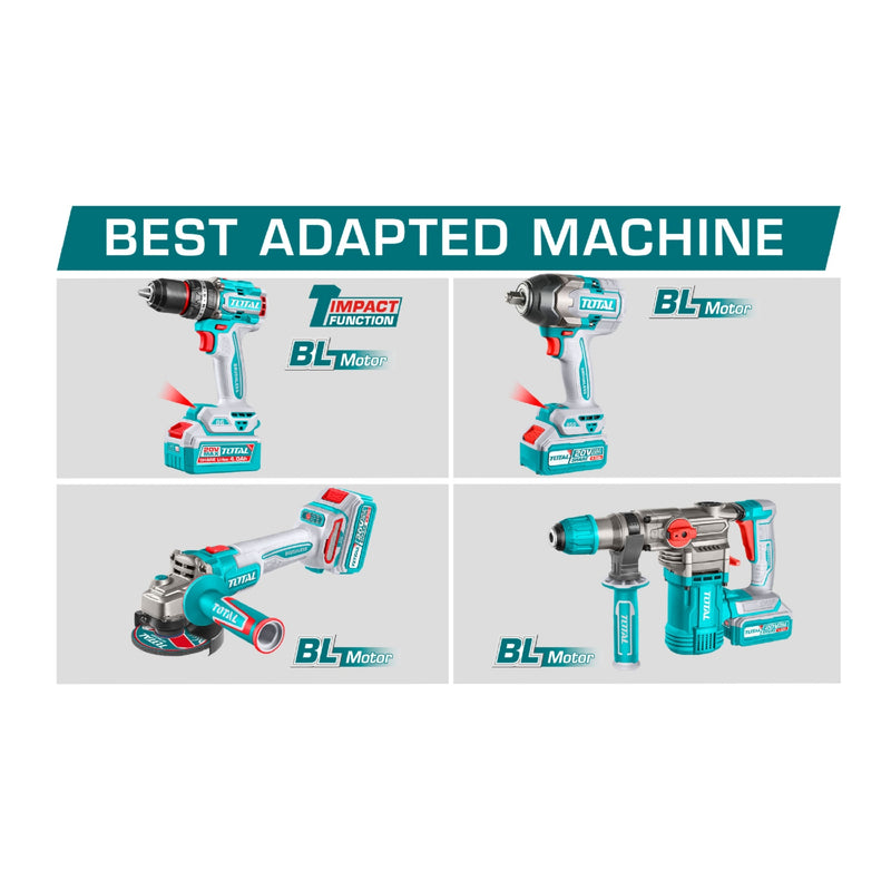 Bateria 20V 4.0 Ah Litio Indicador Led de carga. Compatible con multiples Herramientas SUPER TOTAL