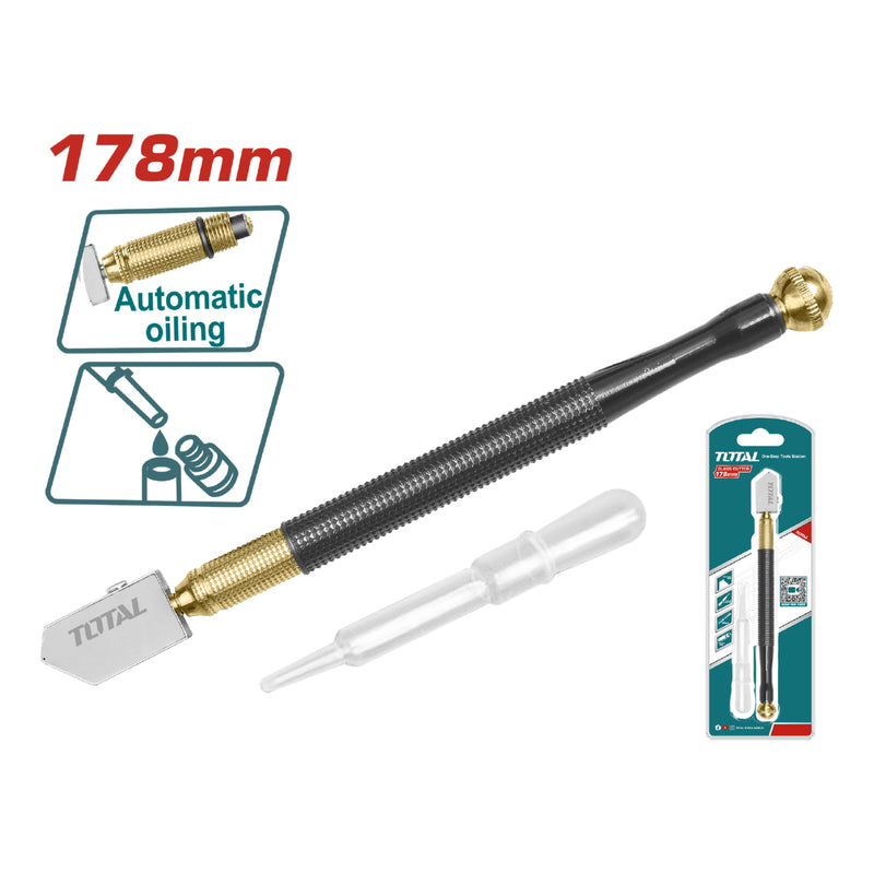 Cortador de vidrio heavy duty. Cuerpo de metal con alimentador de aceite automatico