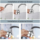 Boquilla para grifo de rotación de 360º con 3 modos de pulverización.