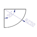 Repisa esquinera vidrio templado de 8 mm. Medidas 250 x 250 mm