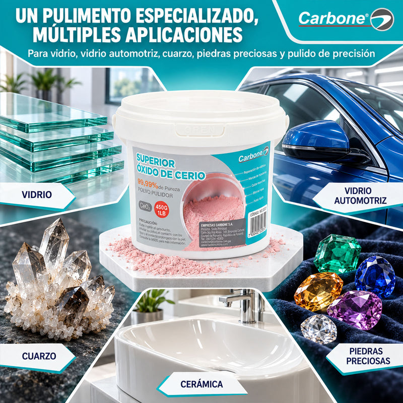 Oxido de cerio 0.45kg 1lb. Alta calidad.