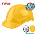 Casco De Seguridad Color Amarillo. 8 Puntos De Suspension. Ajustable. Carcasa De PE Con Respiraderos