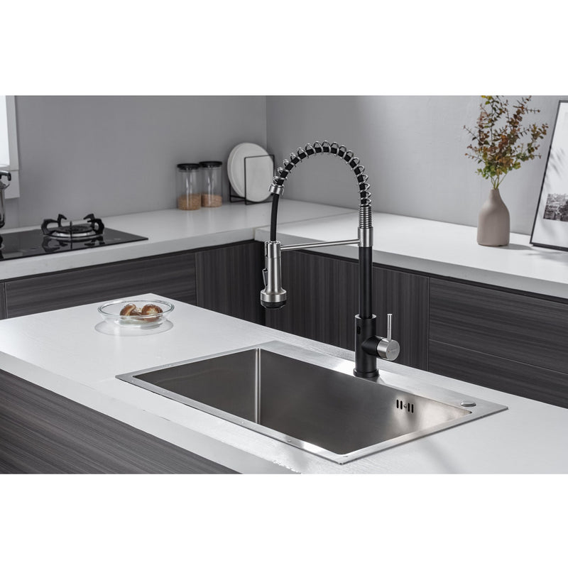 Grifo con sensor para fregador de cocina de acero inoxidable con manguera extraible (JASPE)