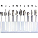 Fresa vastago (3mm) y cabeza de (6 mm ) SizeTungsten Steel-for Grinder Drill. (Set de 10 piezas)