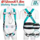 Arnés de seguridad con 3 puntos de seguridad y 4 puntos de ajuste.