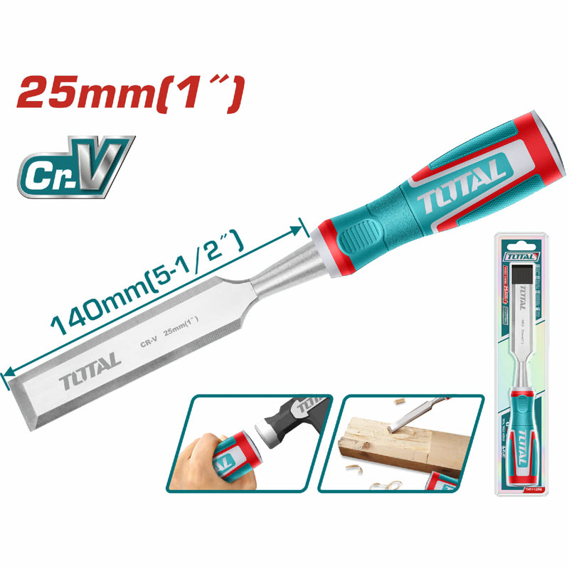 Cincel para Madera Crv. Ancho: 25 mm. Longitud 140 mm.