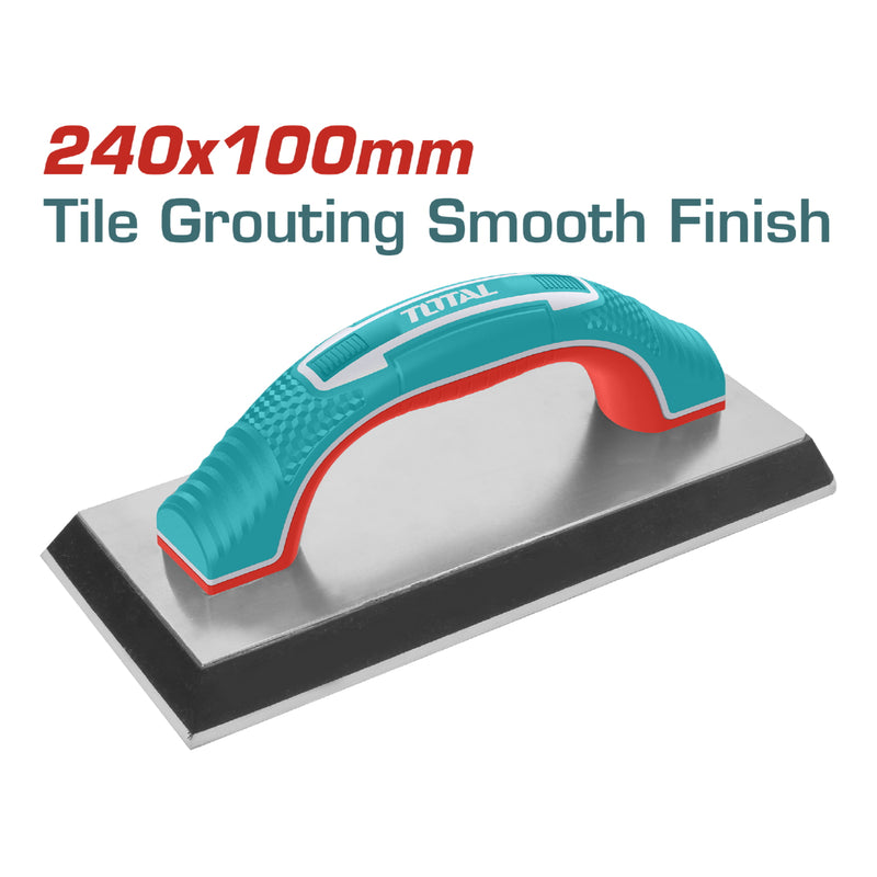 Llana de Goma para Lechada de 240 mmx X 100 mm. Espesor de la EVA 19 mm. Plato base de Aluminio.