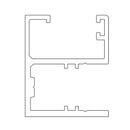 Perfil inferior horizontal para soportar el vidrio 5.8 mts. Acabado inox ligth.