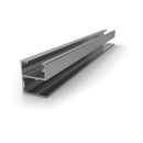 Perfil inferior horizontal para soportar el vidrio 5.8 mts. Acabado inox ligth.