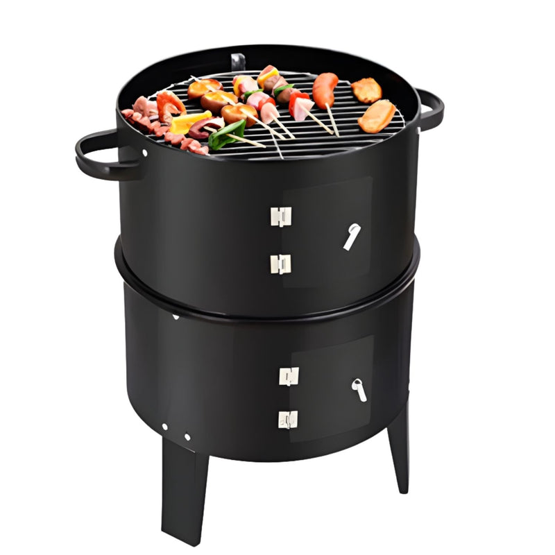 Barbacoa ahumadora cilindrica portatil parrillera