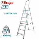 Escalera de Tijera Total 6 pies altura 7 peldaños. Resistencia 150 kg (330 lb) Alta calidad