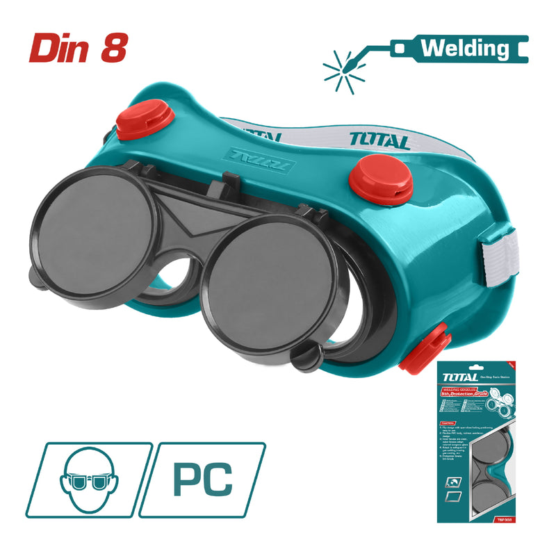Lentes de soldador para oxicorte. Diseño bre y cierra de facil uso
