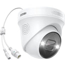 Cámara IP PoE 4K Tipo Domo Exterior Con Visión Nocturna Color 30m y Detección de Personas, Rostros, Mascotas y Vehículos con Audio Bidireccional.