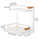 Organizador De Dos Niveles Con repisas Deslizantes. Estante de Almacenamiento para Cocina o Baño 37x36.5x27cm. Color banco.