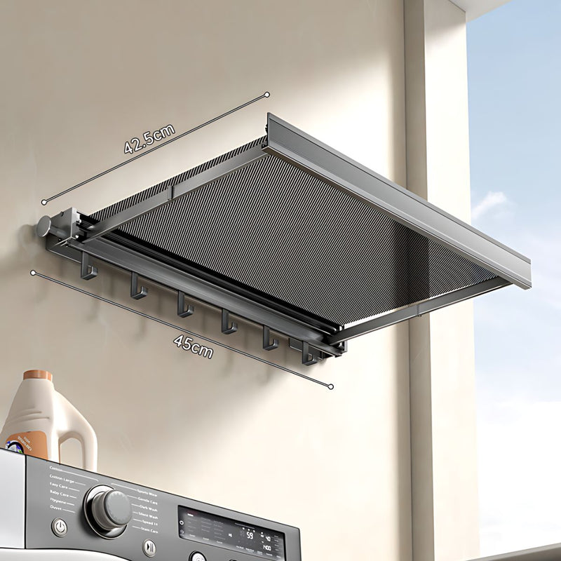 Estante Retráctil con malla Multiusos Para Baño Y Lavandería. Repisa Plegable Con Ganchos. 45x42.5cm