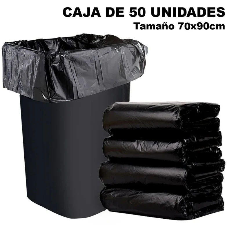(Paquete 50 unid) Bolsas de basura Medida 70*90 cm. 80 L / 21 Gal.