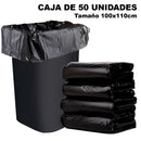 (Paquete 50 unid) Bolsas de basura Medida 100*110 cm. 150 L / 40 Gal.