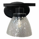 Lámpara de Pared Elegante en Níquel Negra 1XE27 Silueta Simple con forma esculpida. Pantalla De Cristal 175x170mm Ideal Crear Acentos de Luz. Lámpara de Pared Industrial Retro con Foco.