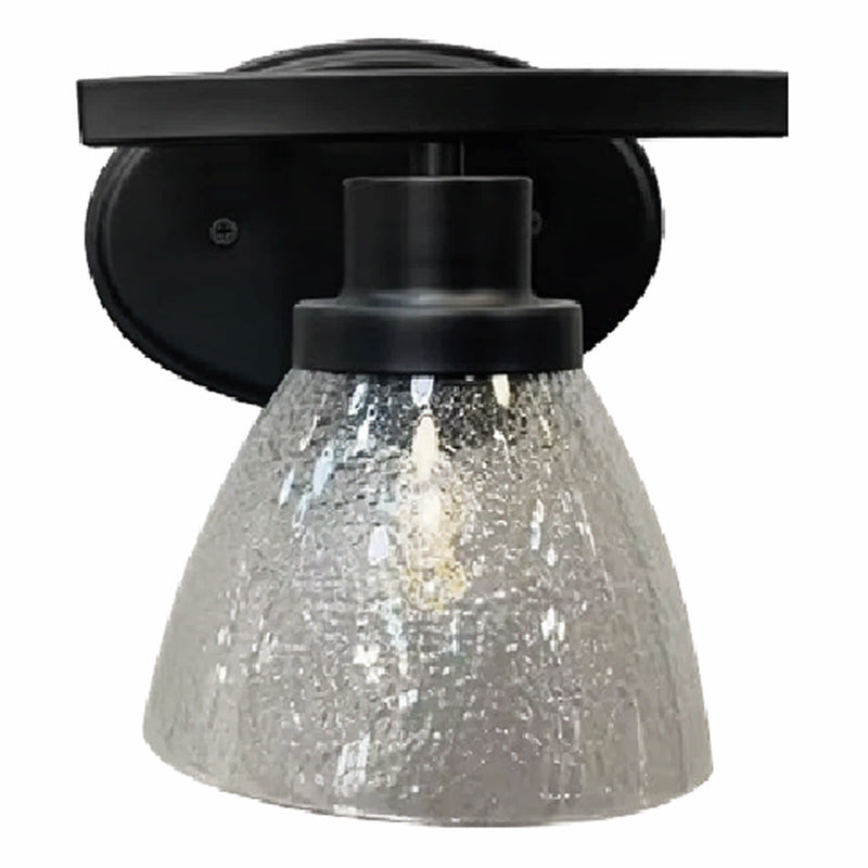 Lámpara de Pared Elegante en Níquel Negra 1XE27 Silueta Simple con forma esculpida. Pantalla De Cristal 175x170mm Ideal Crear Acentos de Luz. Lámpara de Pared Industrial Retro con Foco.