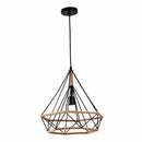 Lámpara Colgante Rústica de Rattan Negra 1XE27 Estilo Araña. Ideal para Comedores, Cocina y Sala de Estar 380x380x1355mm. Estilo Bohemio Rústico. Lámpara Jaula de Cañamo Vintage.