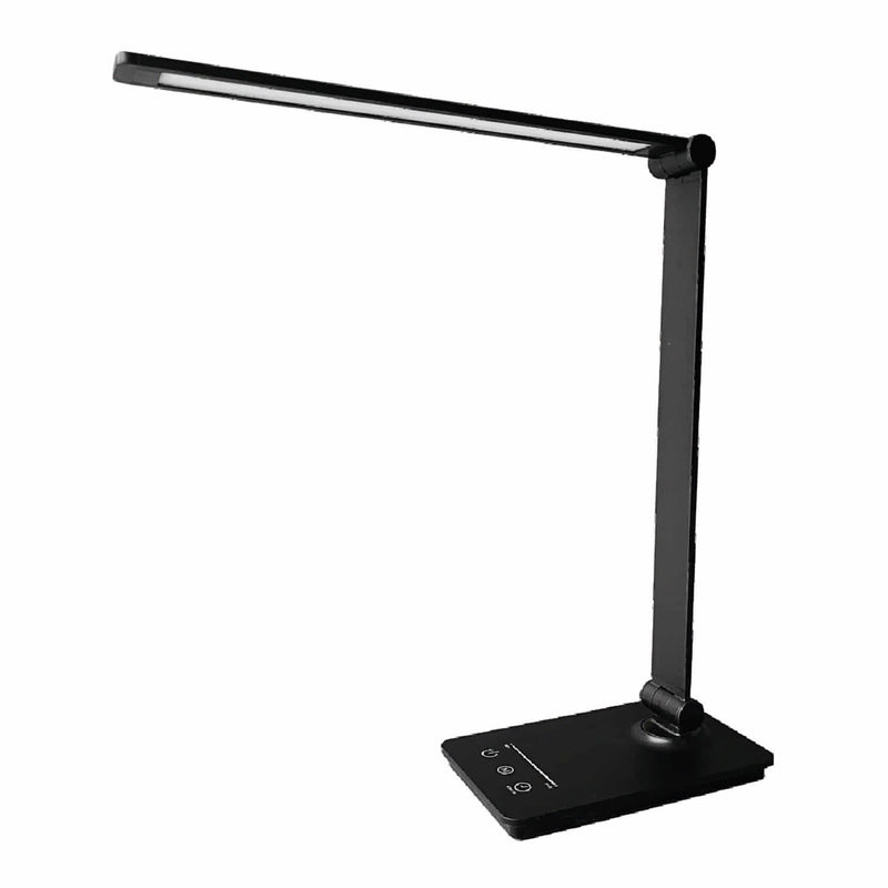 Lámpara de Escritorio LED Negra de 7W 700 lúmenes CCT ajustable 280x110x450mm Iluminación amigable. Evita fatiga ocular. Ideal para leer, estudiar y trabajar largas horas. Lámpara de Mesa.