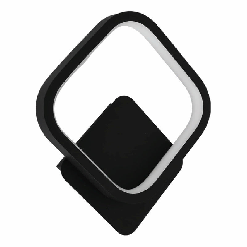 Lámpara LED de Pared Moderna Minimalista Negra 15W 1200 200x60230mm Lumens 3000K Iluminación Moderna y Eficiente para Pasillos y Dormitorios. Lámpara LED Aros Cuadrados.