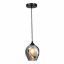 Lámpara Colgante Moderna de Cristal Soplado Negra 1XE27 160x1200mm 110-240V Ideal para Comedores, Cocinas, Loft. Lámpara Colgante Pantalla.