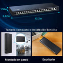 Switch PoE Gigabit 16 Puertos IEEE 802.3af/at con 30W por Puerto y 156W Total. Conmutador de 1000Mbps y 300m Extensión con Protección 4KV