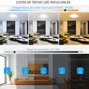 Lampara LED de Techo 24W 30 cm Cuadrado con Retroiluminación RGB, Panel de Luz Regulable 3000K–6500K, 3200 Lúmenes con Control Remoto.