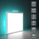 Lampara LED de Techo 24W 30 cm Cuadrado con Retroiluminación RGB, Panel de Luz Regulable 3000K–6500K, 3200 Lúmenes con Control Remoto.