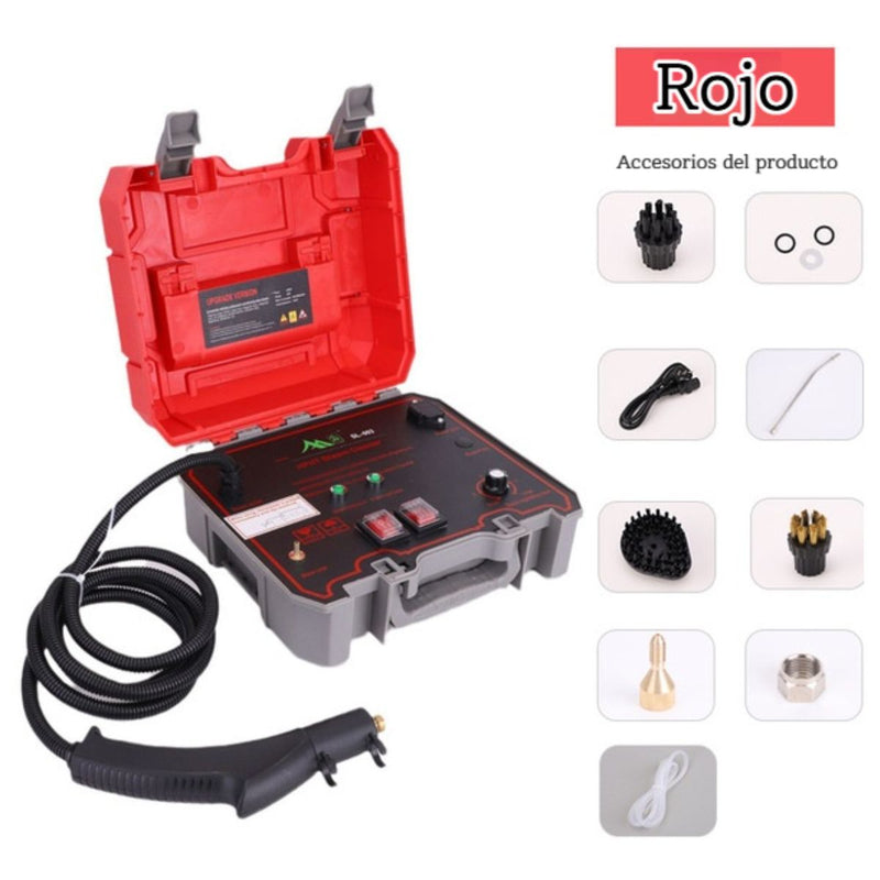 Limpiador a Vapor de Alta Presión. Máquina de Limpieza a Vapor Multifuncional con cepillos intercambiables.