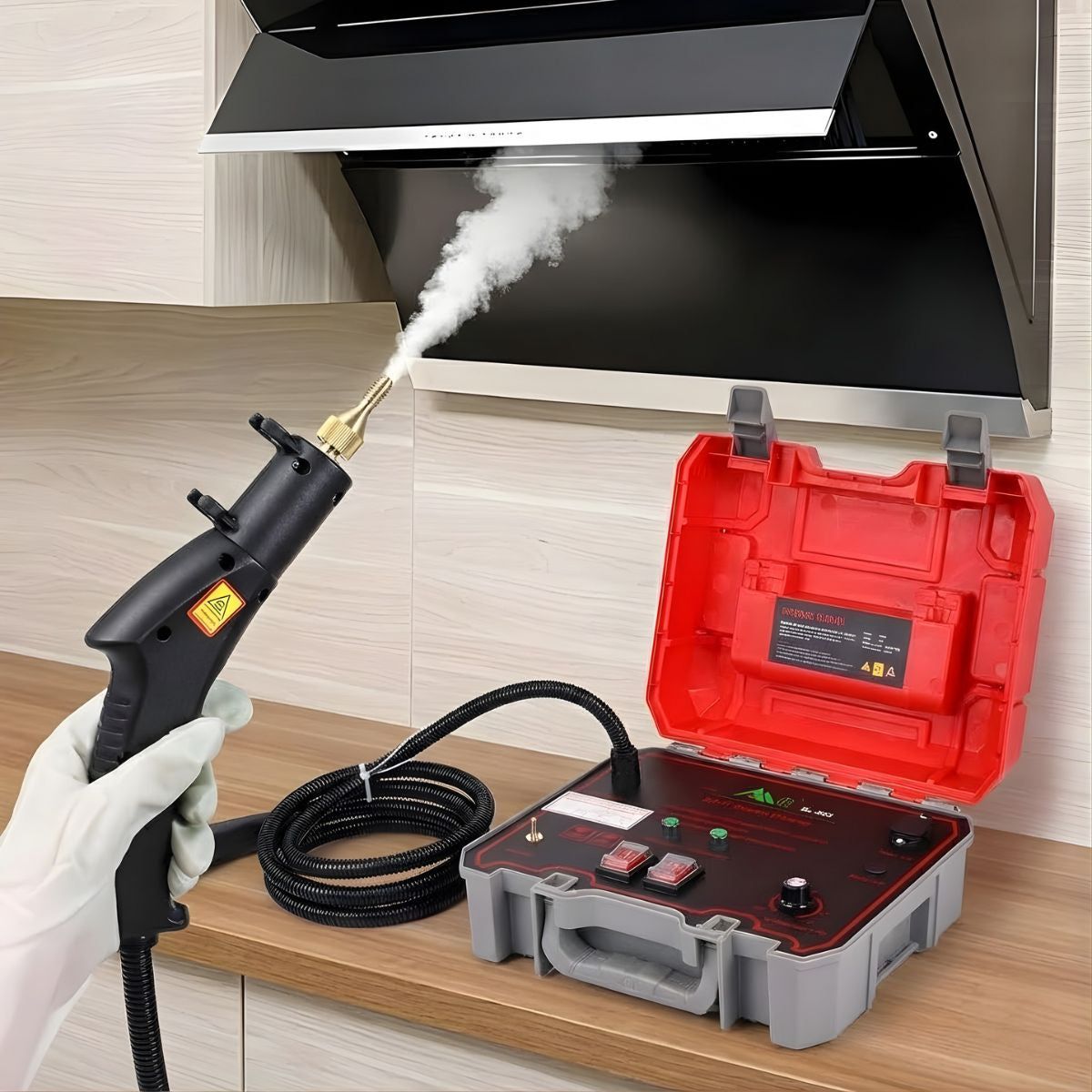 Limpiador a Vapor de Alta Presión. Máquina de Limpieza a Vapor Multifuncional con cepillos intercambiables.