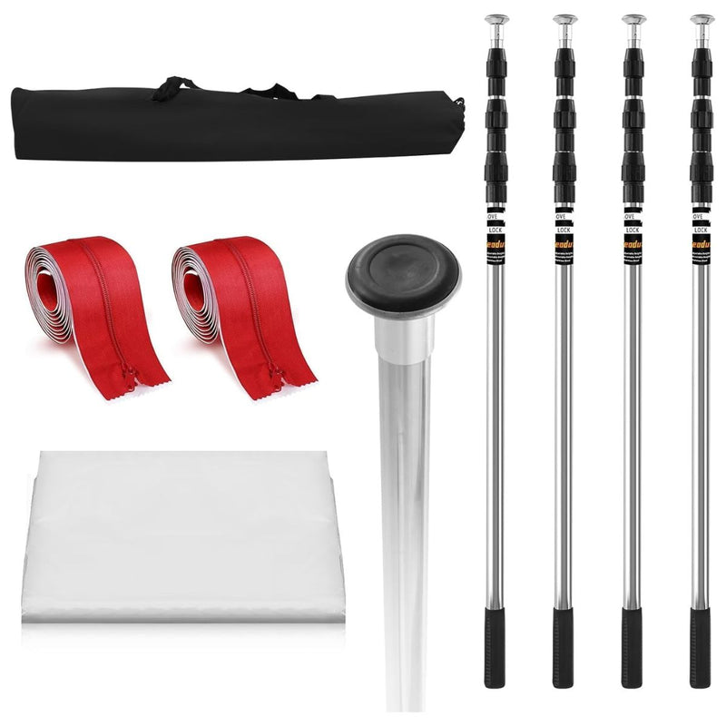 Barrera Antipolvo para Remodelación. Barrera de Plástico Transparente con Cierre. Protector de Ambientes para Construcción y Pintura.