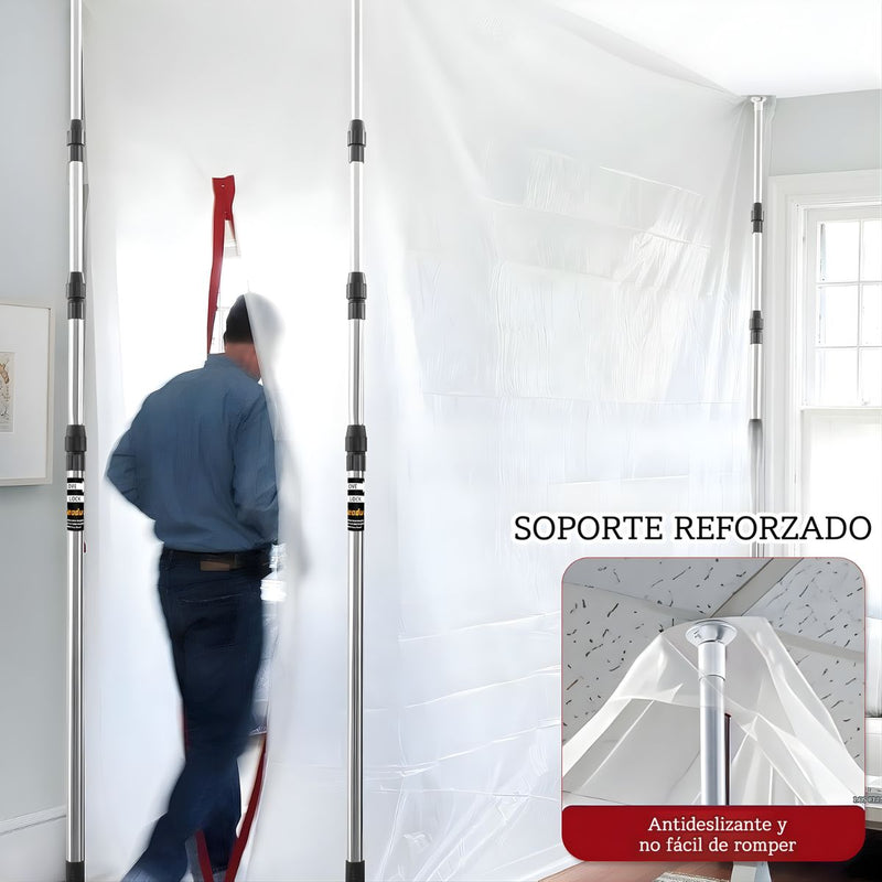 Barrera Antipolvo para Remodelación. Barrera de Plástico Transparente con Cierre. Protector de Ambientes para Construcción y Pintura.