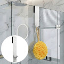 Gancho Colgante Para Puertas De Vidrio De Baño 17.5x 2.5 cm Color Silver. Acabado para vidrio sin marco de hasta 2.5 cm de espesor