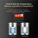 Dispensador de Agua de Carga bidón Inferior Frío y Caliente, Enfriamiento Electrónico (sin Compresor) descenso máximo de temperatura 13–15 °C Agua fresca (No Fría), Calentamiento Rápido. Color Gris.