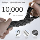 Cable USB-C a USB-C Giratorio 180° PD 240W E-Mark. Trenzado Reforzado. Carga Rápida (3 Metros). Color negro.