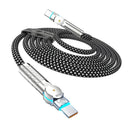 Cable USB-C a USB-C Giratorio 180° PD 240W E-Mark. Trenzado Reforzado. Carga Rápida (3 Metros). Color negro.