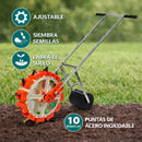 Sembradora Manual de Granos De 10 Salidas. Máquina de Siembra Ajustable para Maíz, Soya, Maní y Hortalizas, Distancia, Profundidad y Cantidad de Semillas Regulable