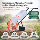 Sembradora abonadora Manual de Granos De 7 Salidas con Fertilizador Integrado, Dosificador Ajustable para Hortalizas, Maíz y Semillas Pequeñas